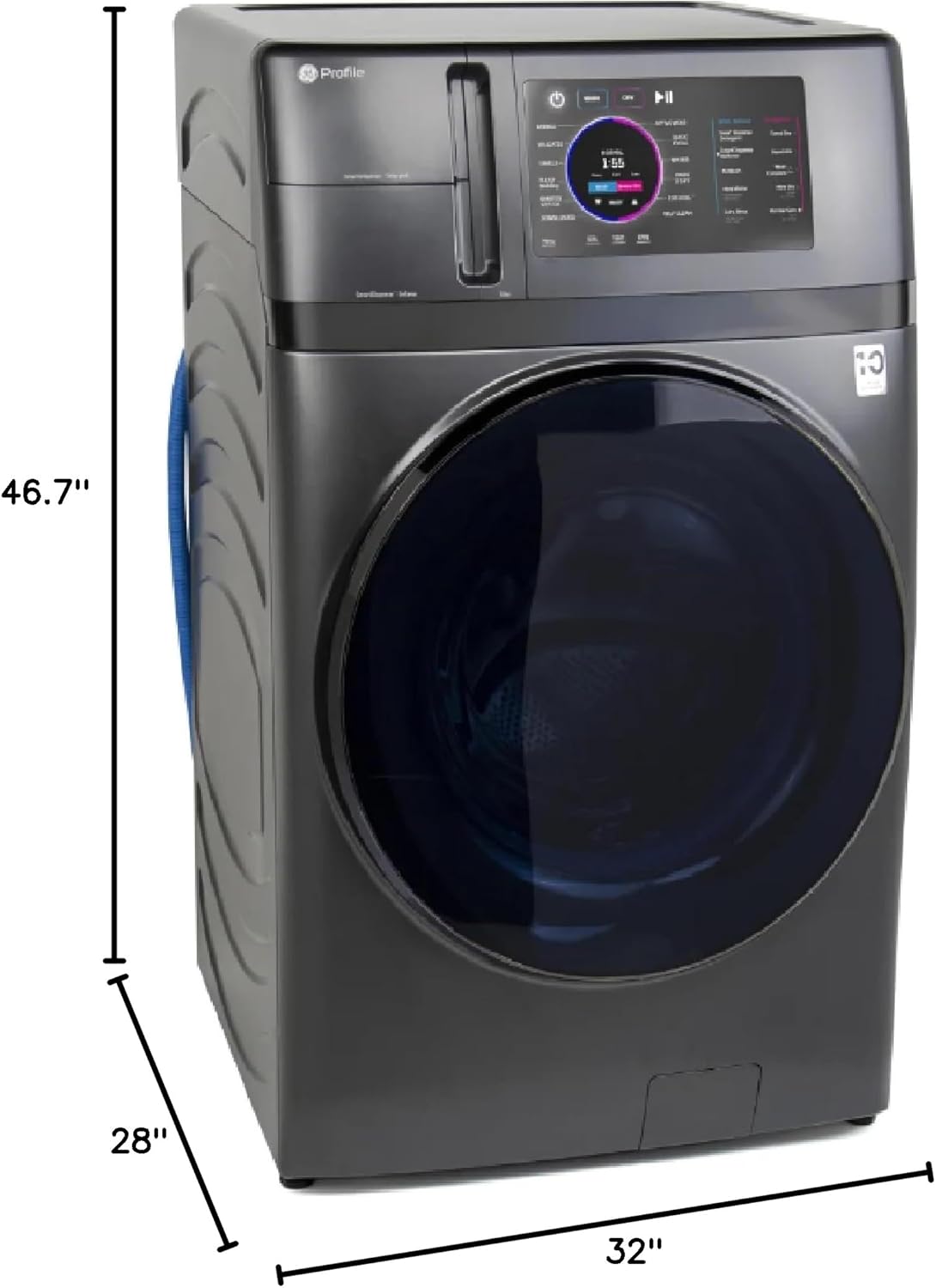 GE Profile PFQ97HSPVDS 28 Inch Smart Front Load Washer/Dryer Combo