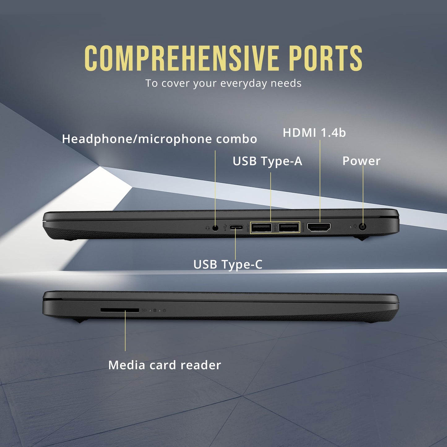 HP Stream 14" HD BrightView Laptop, Intel Processor N150, 16GB RAM, 416GB Storage