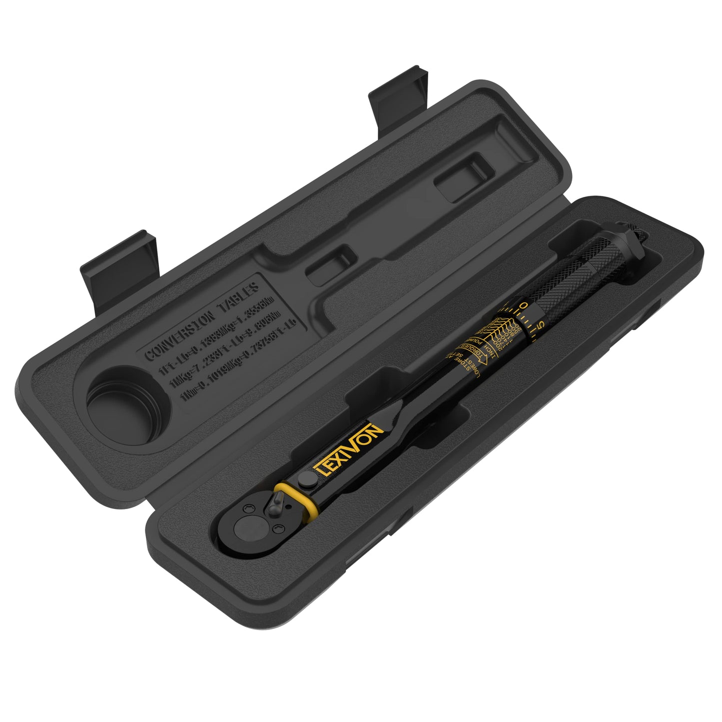 LEXIVON Torque Wrench 1/2-Inch Drive Click 10~150 Ft-Lb/13.6~203.5 Nm (LX-183)