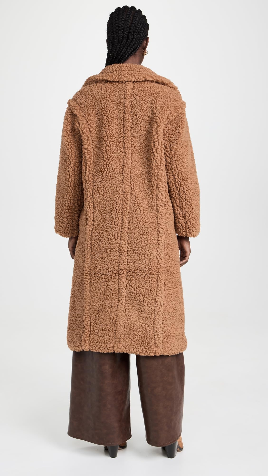 UGG Women's Gertrude Long Teddy Coat, Chestnut, M