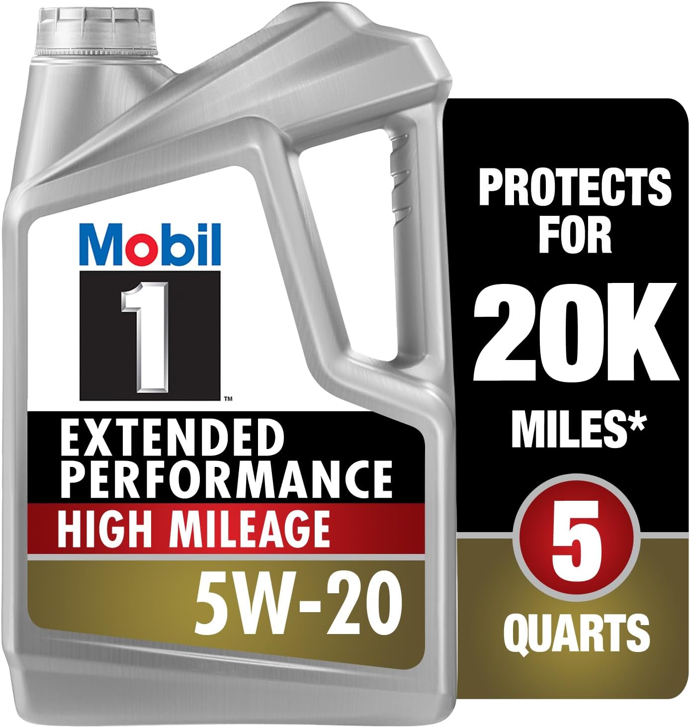 Mobil 1 Advanced Fuel Economy Full Synthetic Motor Oil 0W-20, 5 Quart