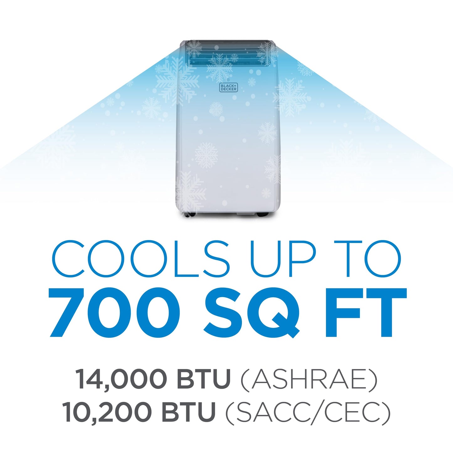 BLACK+DECKER Portable Air Conditioner, 8,000 BTU Rooms up to 400 Sq. Ft