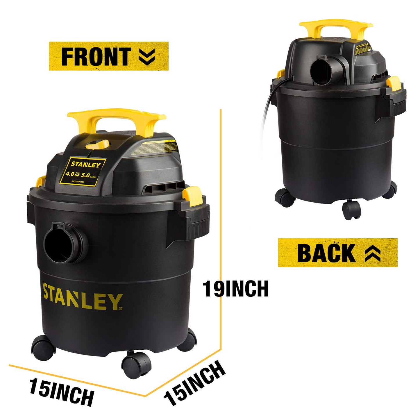 Stanley - SL18116P Wet/Dry Vacuum, 6 Gallon, 4 Horsepower Black