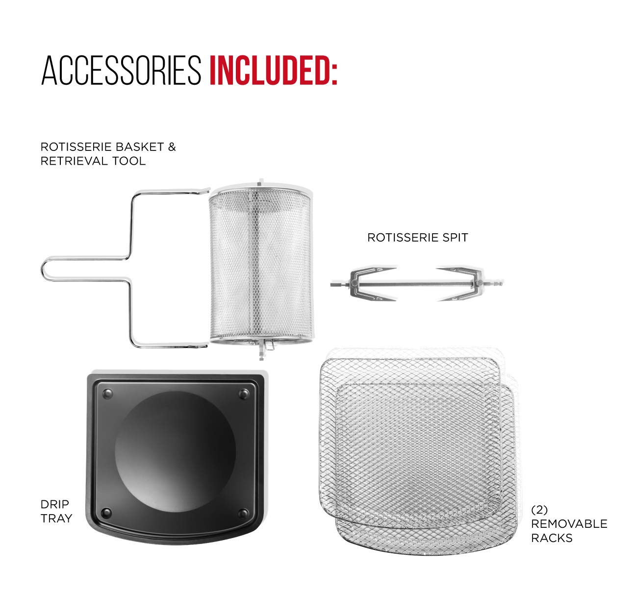 CHEFMAN Multifunctional Digital Air Fryer+ Rotisserie, Dehydrator, Convection Oven, 17 Touch Screen Presets Fry, Roast, Dehydrate, Bake, XL 10L Family Size, Auto Shutoff, Large Easy-View Window, Black