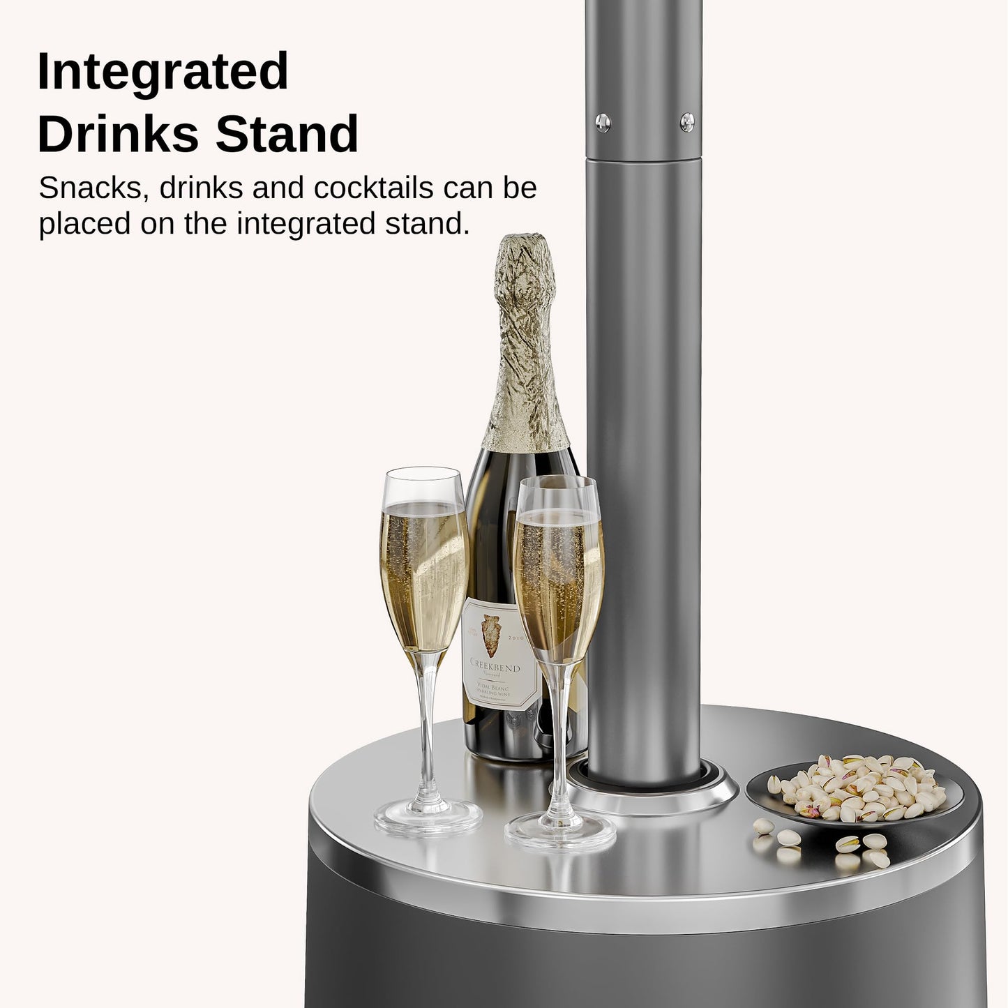 EAST OAK 50,000 BTU Patio Heater with Sand Box, Table Design