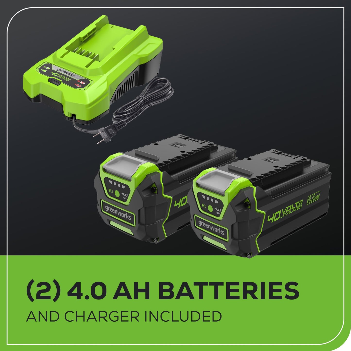 Greenworks 40V 16" Cordless Lawn Mower with 4.0Ah Battery & Charger