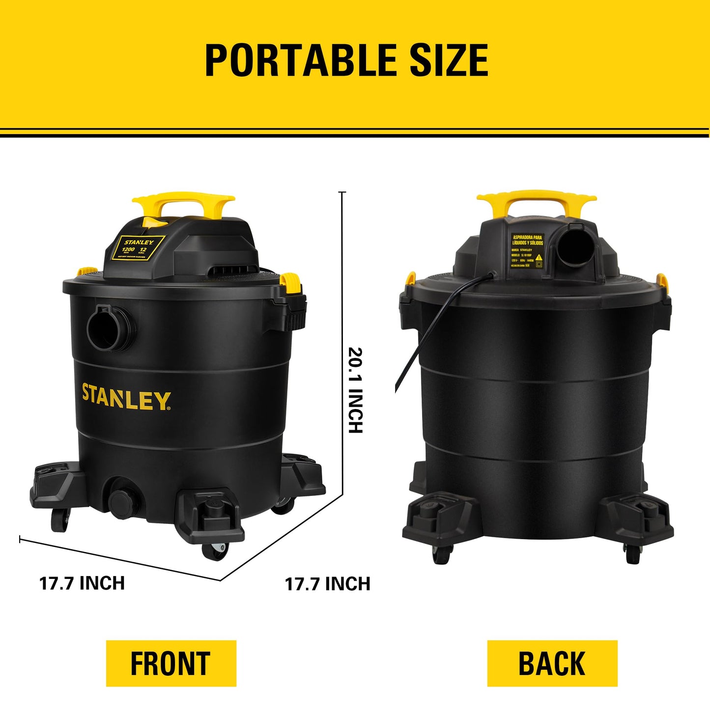 Stanley - SL18116P Wet/Dry Vacuum, 6 Gallon, 4 Horsepower Black