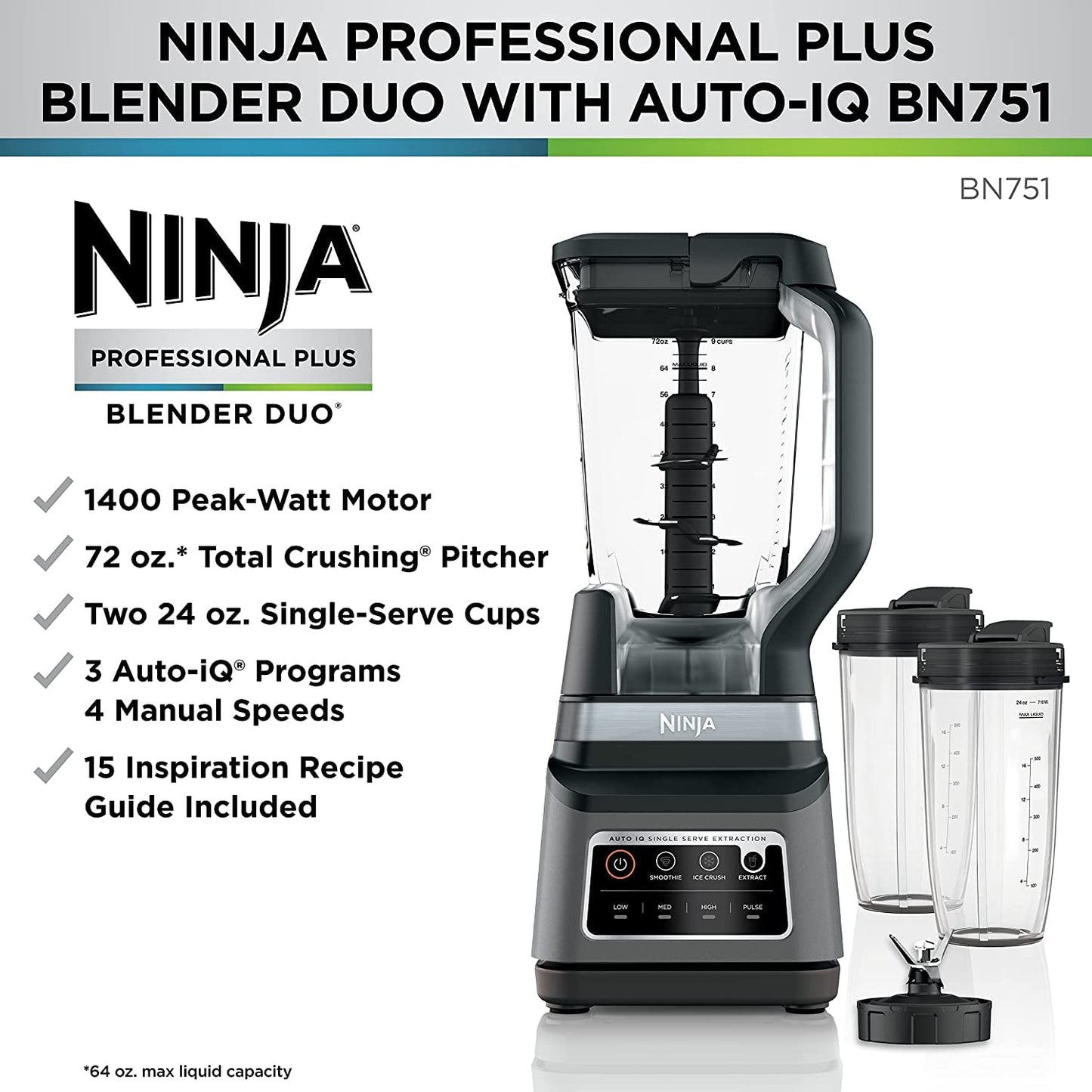 Ninja BL660 Professional Compact Smoothie & Food Processing Blender