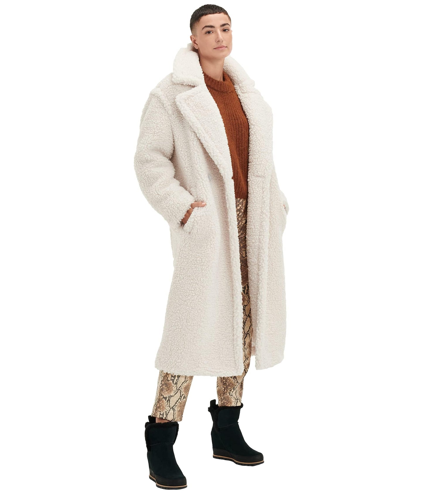 UGG Women's Gertrude Long Teddy Coat