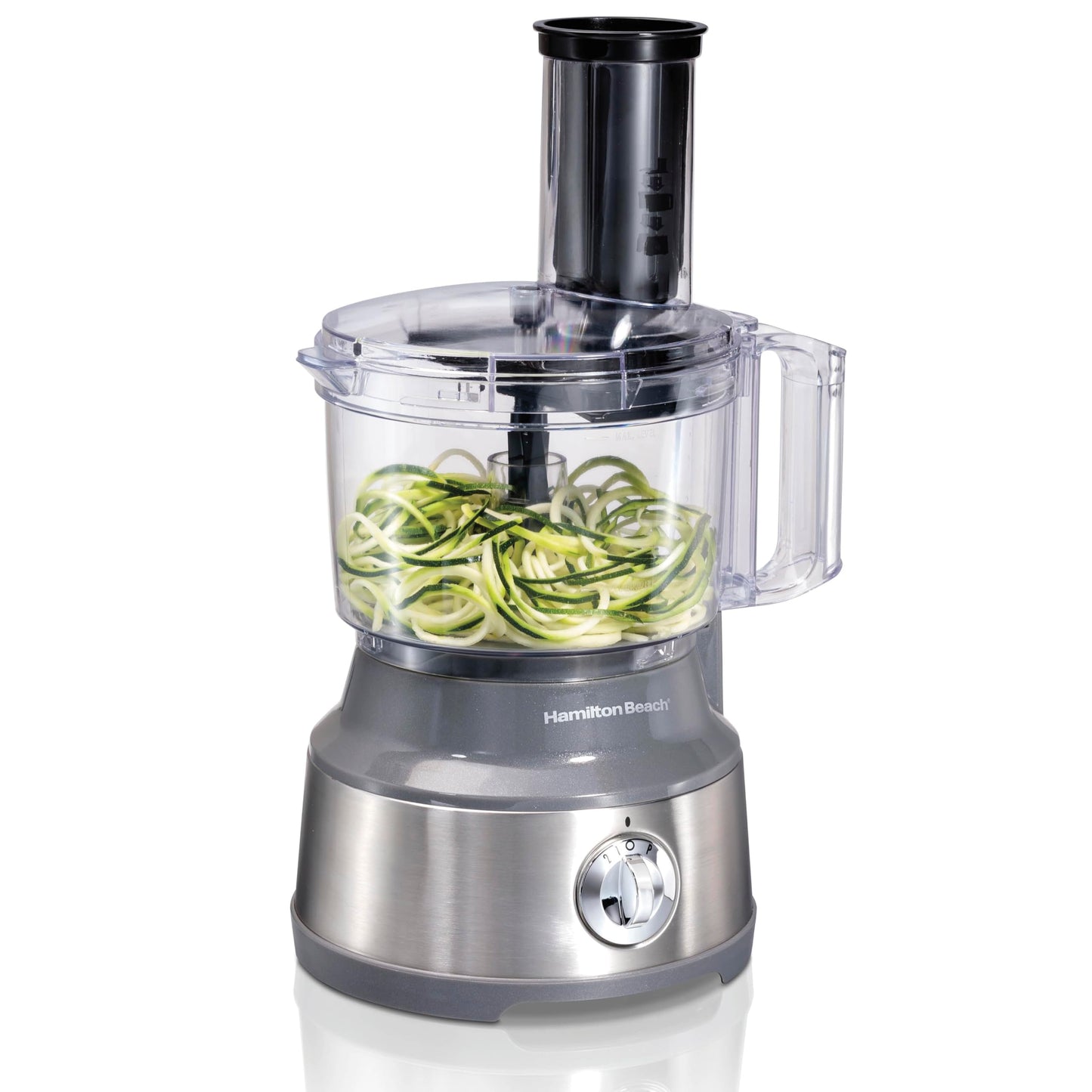 Hamilton Beach Food Processor & Vegetable Chopper for Slicing, Shredding, Mincing, and Puree, 10 Cups + Easy Clean Bowl Scraper, Black and Stainless Steel (70730)