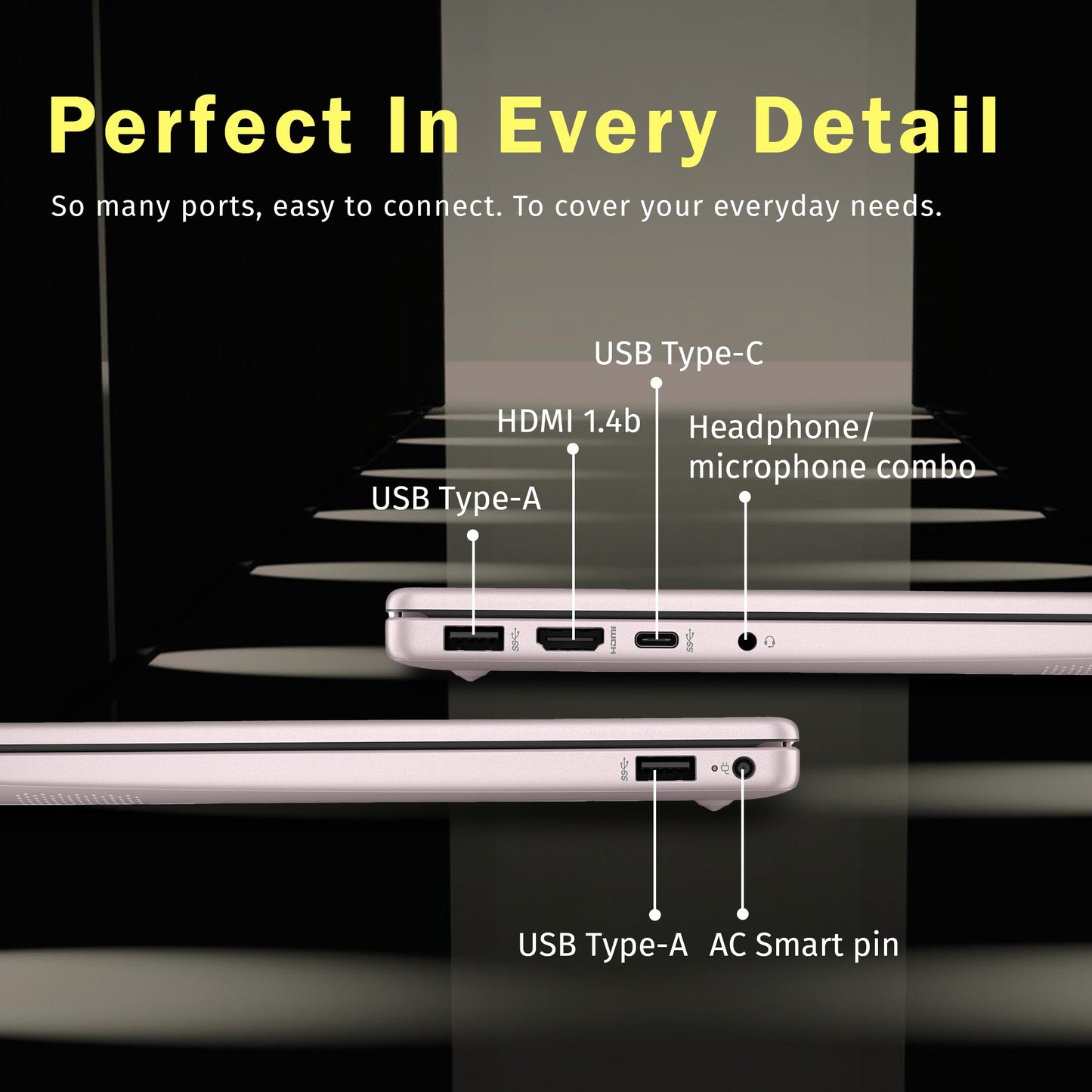 HP Stream 14" HD BrightView Laptop, Intel Processor N150, 16GB RAM, 416GB Storage