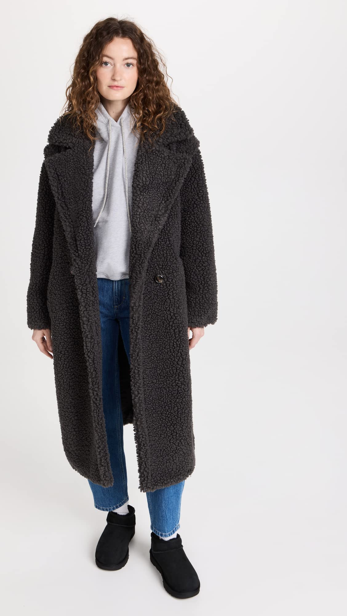 UGG Women's Gertrude Long Teddy Coat