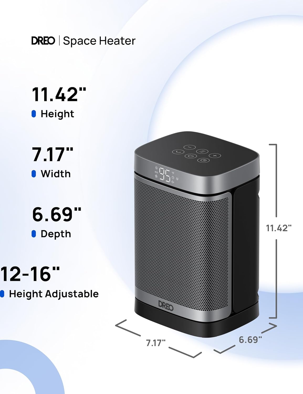 Dreo Space Heater, 1500W Portable Electric Heaters for Indoor Use