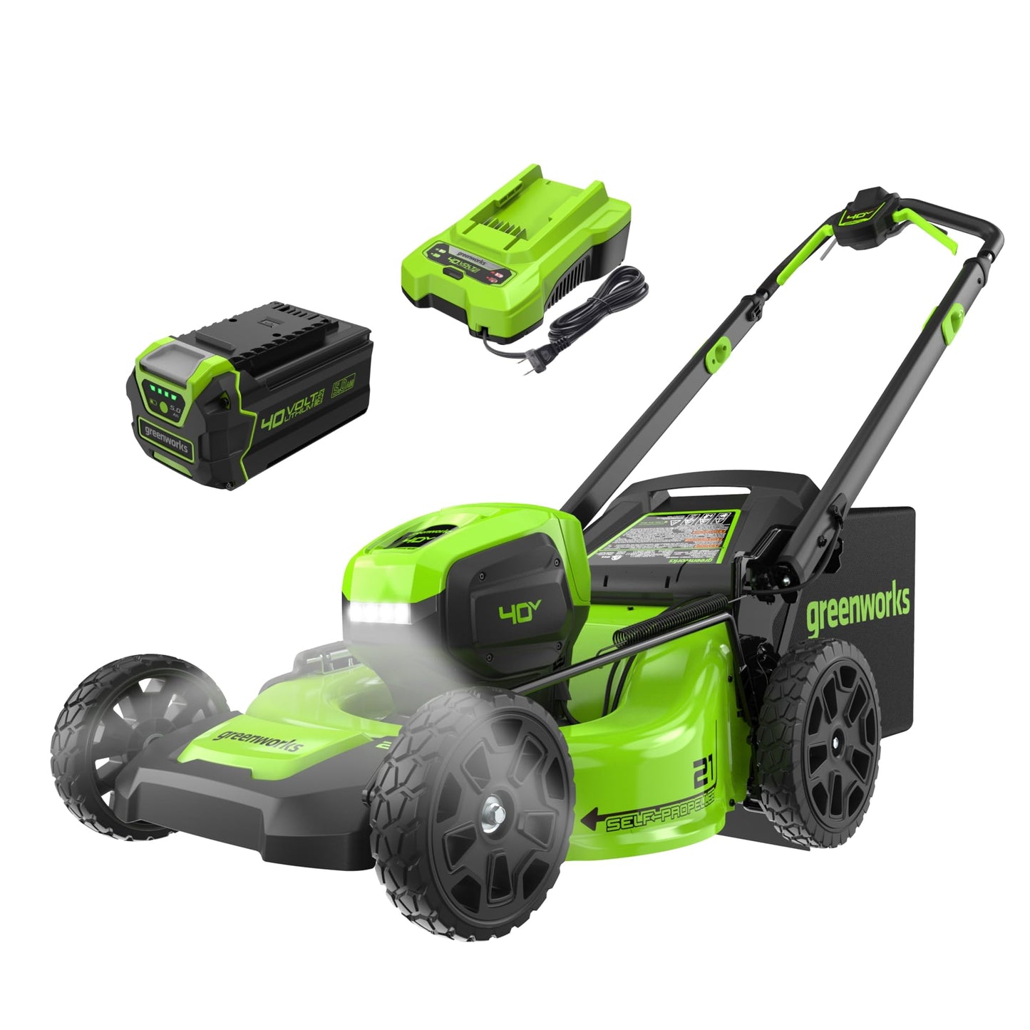 Greenworks 40V 16" Cordless Lawn Mower with 4.0Ah Battery & Charger