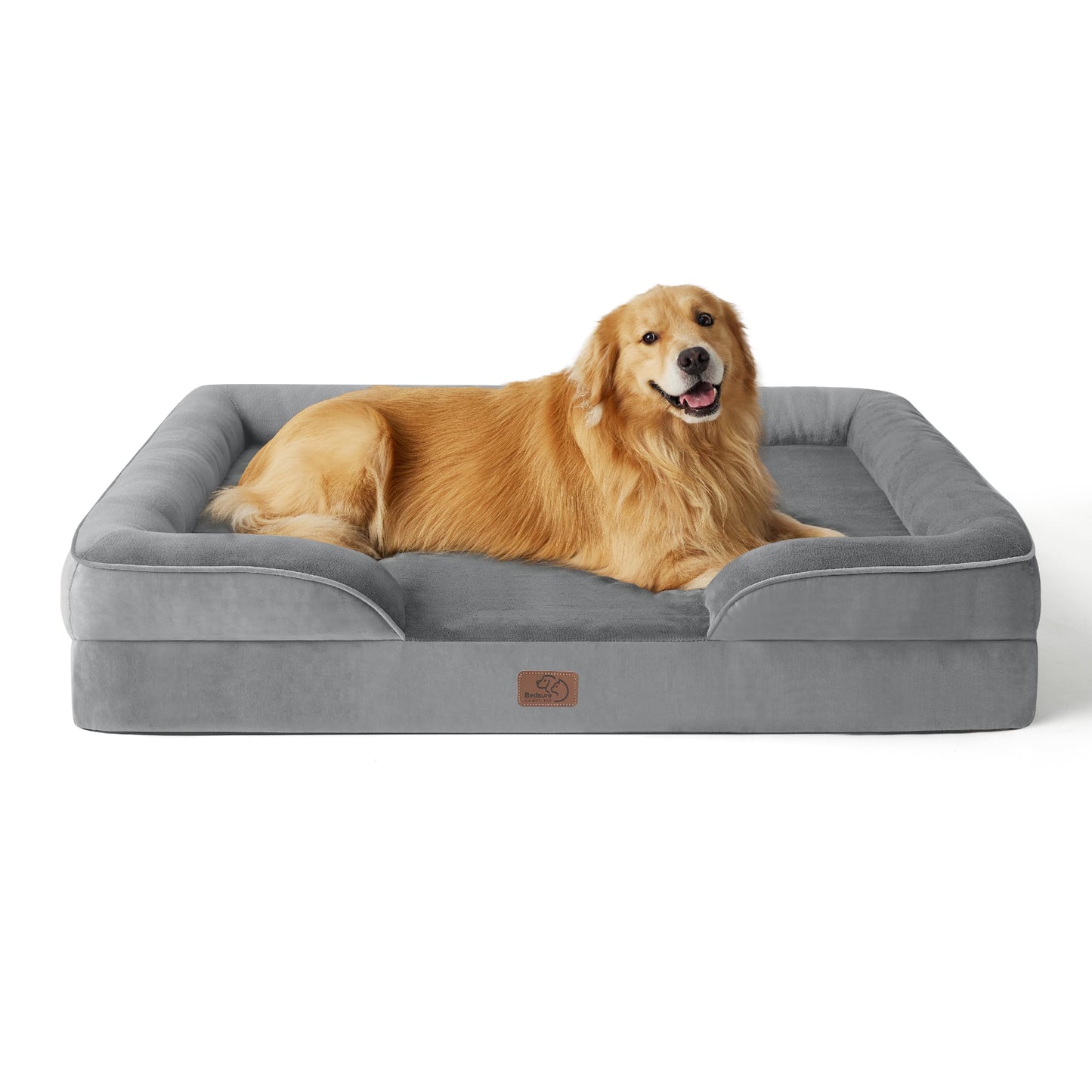 Bedsure Orthopedic Dog Beds Large Sized Dog - Washable Large Dog Cat Bed Waterproof, Comfort Dogs Couch Sofa with Washable Removable Cover, Pet Bed with Nonskid Bottom, Grey, 35"