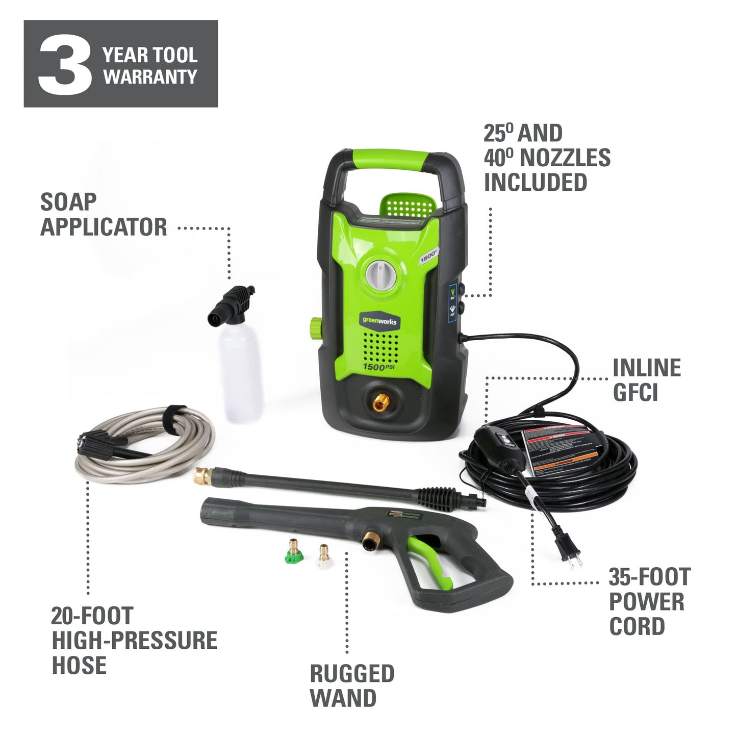 Greenworks Pro Brushless 3000 PSI (CSA Certified) 2.0 GPM Max / 1.1 GPM Electric Pressure