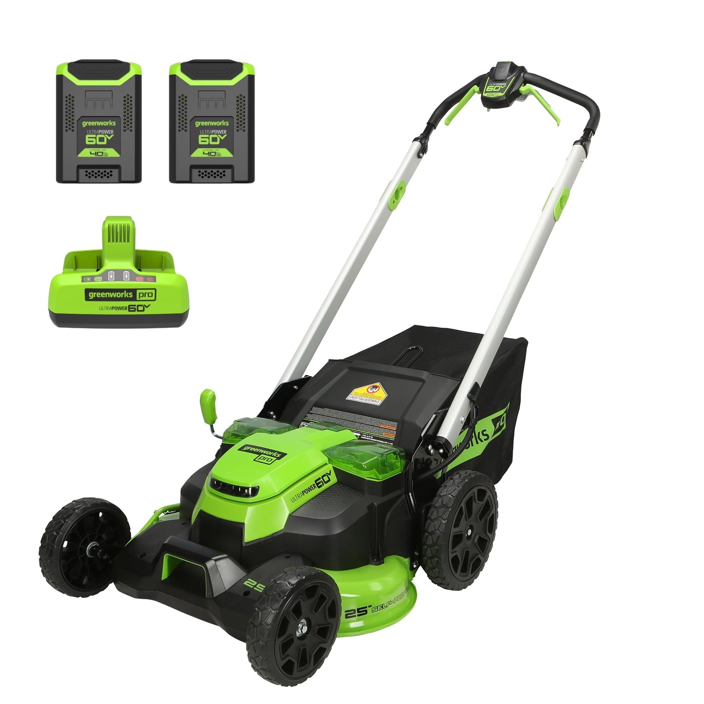 Greenworks 60V 17" Brushless Cordless Push Lawn Mower, 2-in-1 Mulching/Bagging