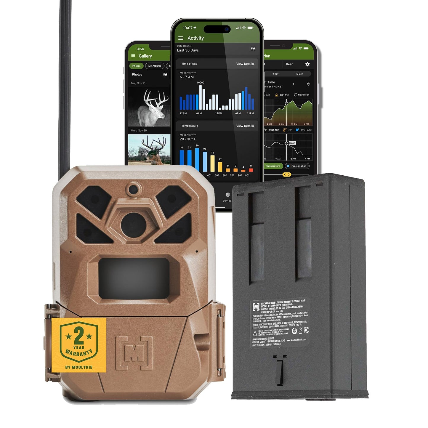 Moultrie Edge 2 Cellular Trail Camera - Auto Connect Nationwide 4G LTE - On Demand 36MP Photo - 1080P Video with HD Audio - 100 Ft Detection Range - Low Glow Flash