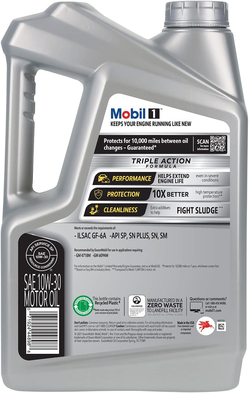 Mobil 1 Advanced Fuel Economy Full Synthetic Motor Oil 0W-20, 5 Quart