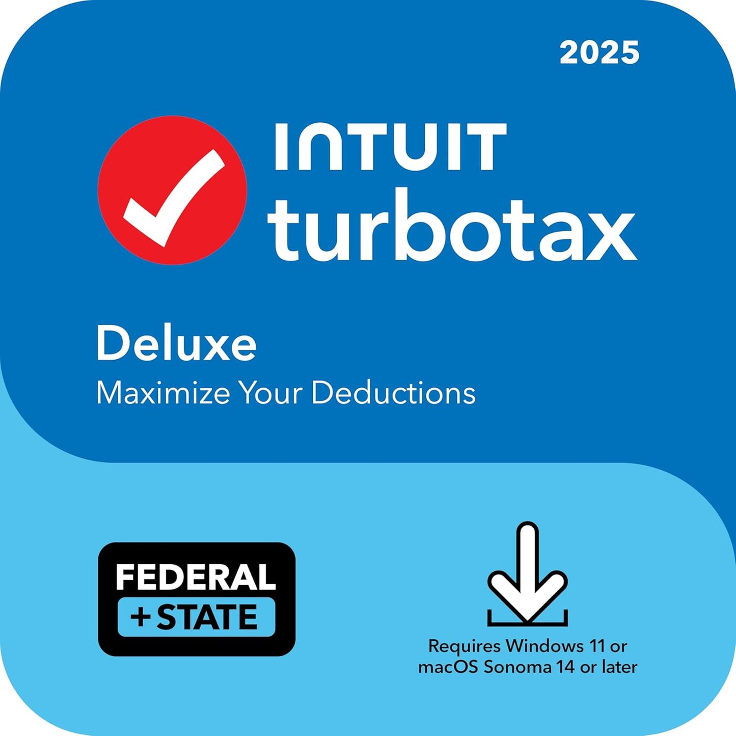 TurboTax Desktop Deluxe 2025, Federal & State Tax Return [Download] [PC/Mac Online Code]
