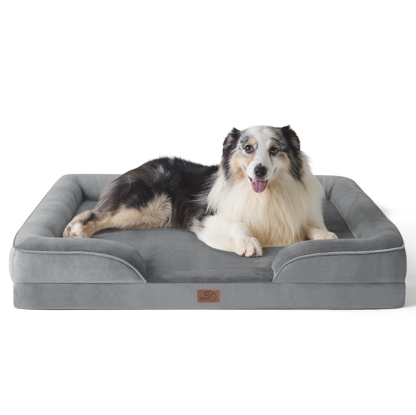 Bedsure Orthopedic Dog Beds Large Sized Dog - Washable Large Dog Cat Bed Waterproof, Comfort Dogs Couch Sofa with Washable Removable Cover, Pet Bed with Nonskid Bottom, Grey, 35"