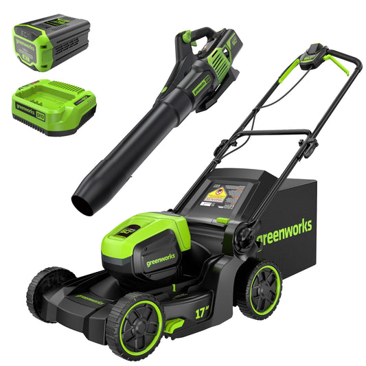 Greenworks 60V 17" Brushless Cordless Push Lawn Mower, 2-in-1 Mulching/Bagging