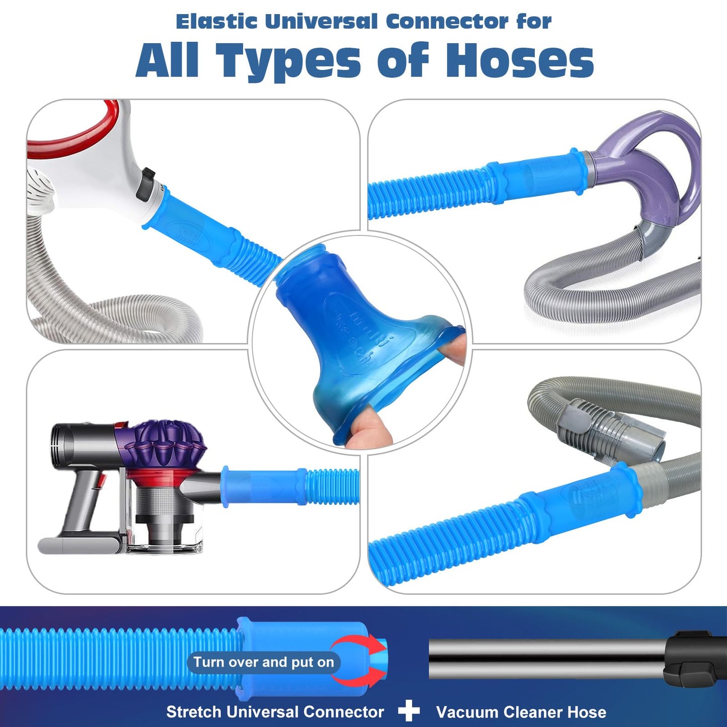 2 Pieces Dryer Vent Cleaner Kit Compatible with Most Vacuum Cleaner, Dryer Lint Brush and Vacuum Hose Attachment with Universal Connector, Quickly Lint Remover