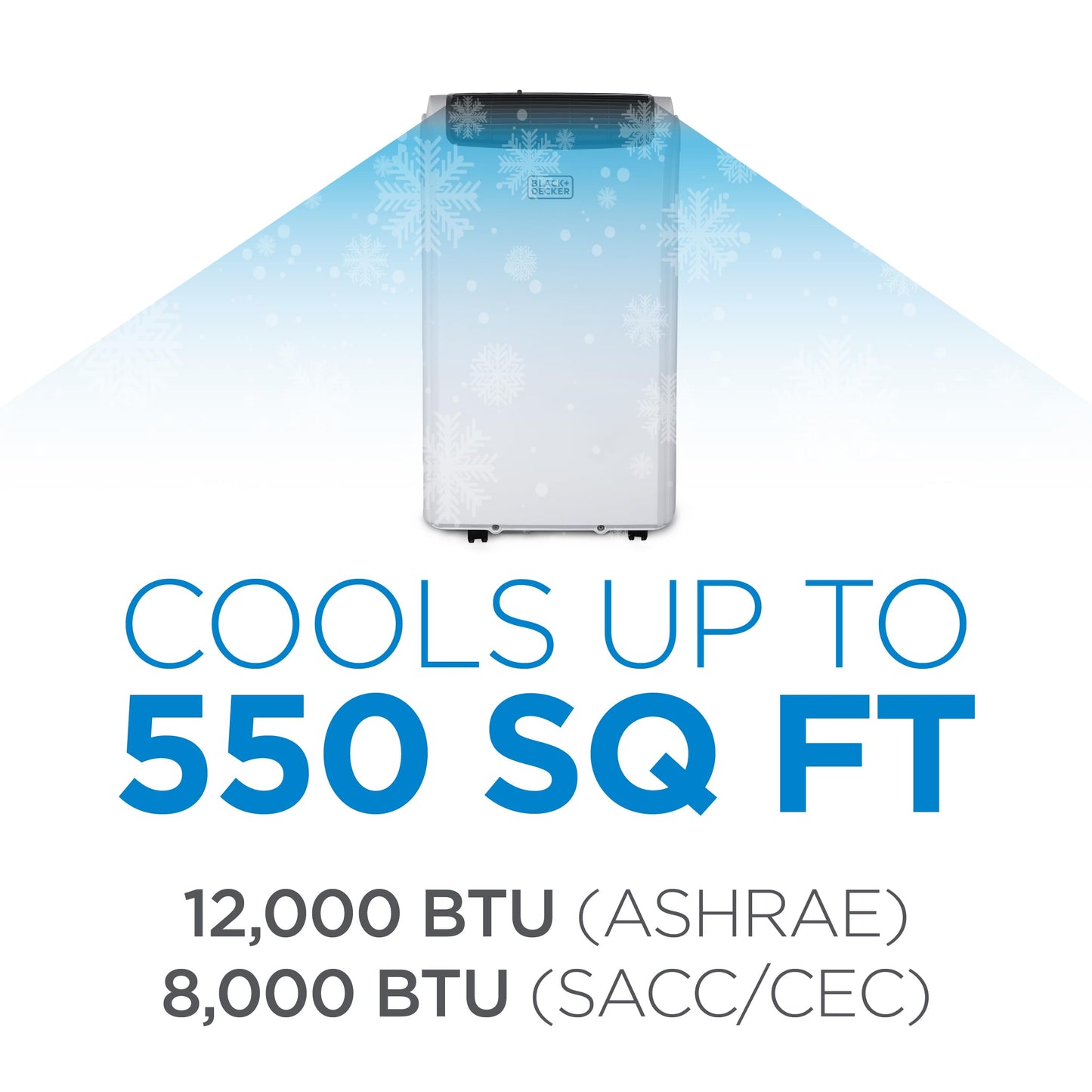 BLACK+DECKER Portable Air Conditioner, 8,000 BTU Rooms up to 400 Sq. Ft