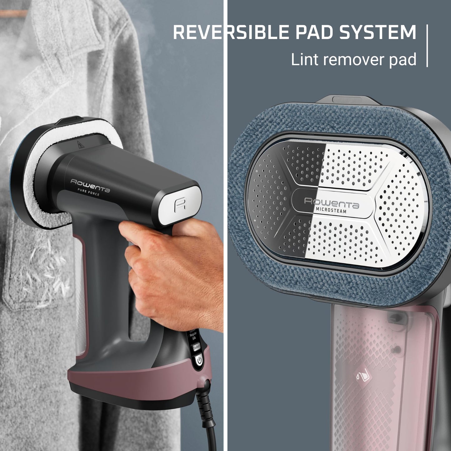 Rowenta Handheld Steamer for Clothes, Pure Force 2in1 Steamer & Iron