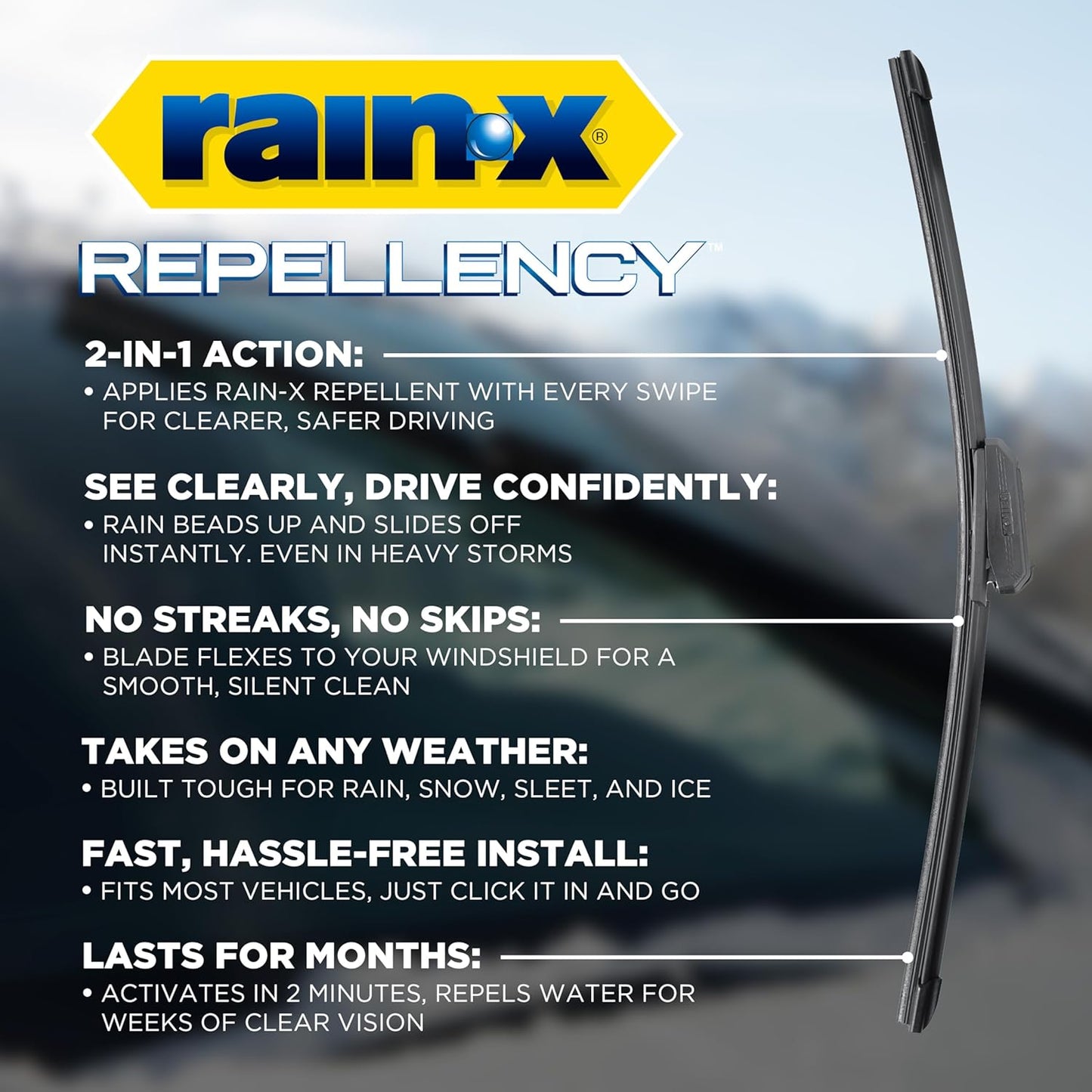 Rain-X 810322 Repellency Water Repellent Wiper Blades