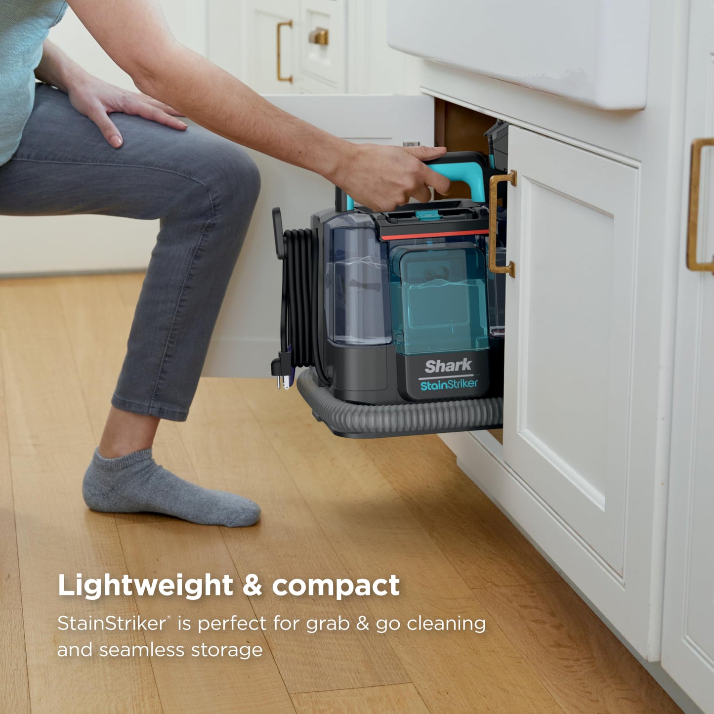 Shark StainStriker Portable Carpet, Upholstery & Area Rug Cleaner with Pet Mess Tool, Stain & Odor Remover, Perfect for Car Interiors, Includes 3 Cleaning Tools & Cleaning Solution, White, PX201