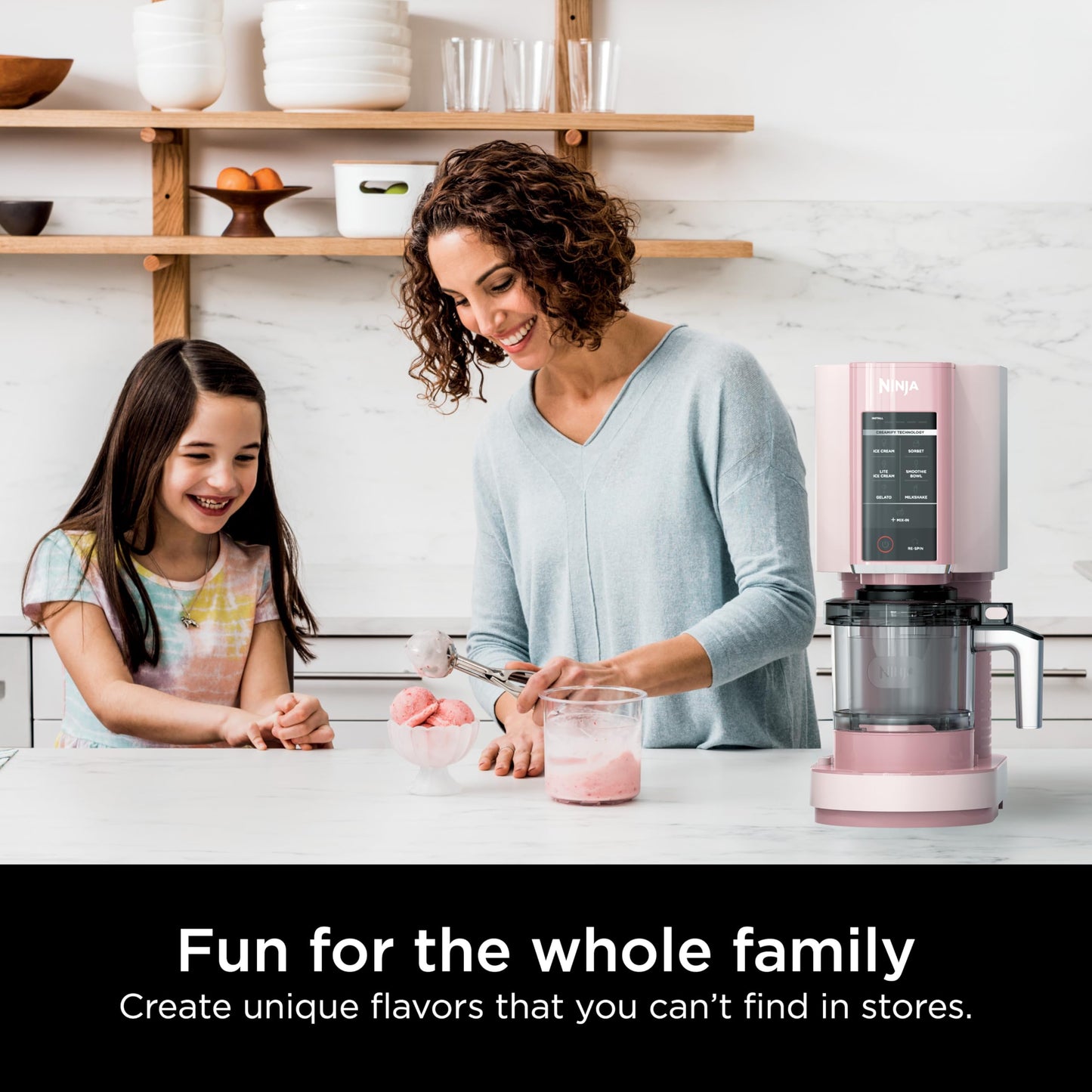 Ninja NC301 CREAMi Ice Cream Maker, for Gelato, Mix-ins, Milkshakes, Sorbet, Smoothie Bowls & More, 7 One-Touch Programs, with (2) Pint Containers & Lids, Compact Size, Perfect for Kids, Silver