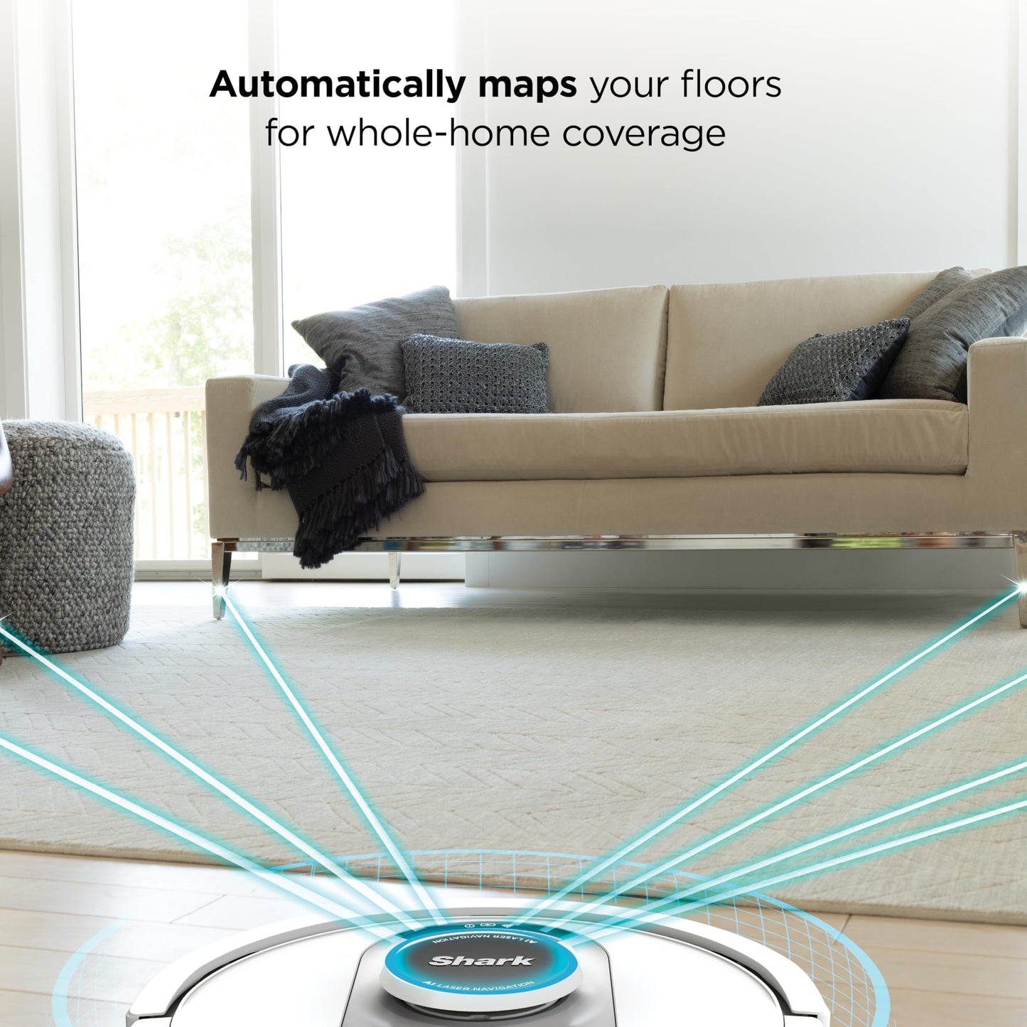 Shark AI Ultra Voice Control Robot Vacuum with Matrix Clean Navigation, Home Mapping, 60-Day Capacity, XL Self-Empty Base for Homes with Pets, Carpet & Hard Floors, Cool Grey