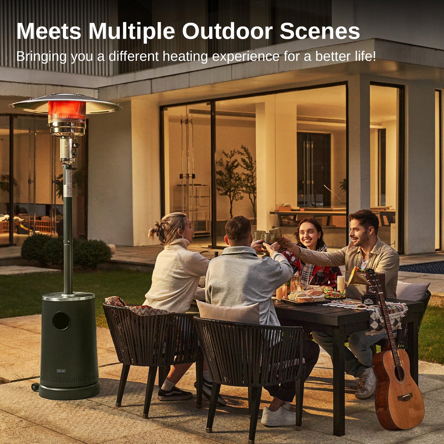 EAST OAK 50,000 BTU Patio Heater with Sand Box, Table Design