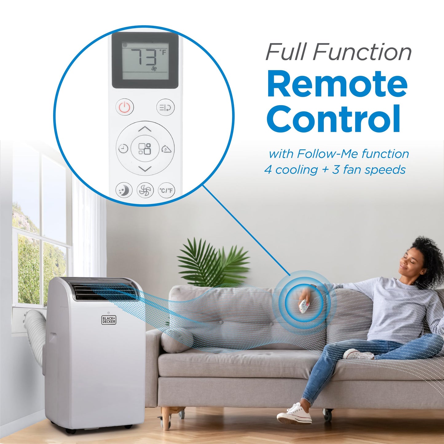 BLACK+DECKER Portable Air Conditioner, 8,000 BTU Rooms up to 400 Sq. Ft