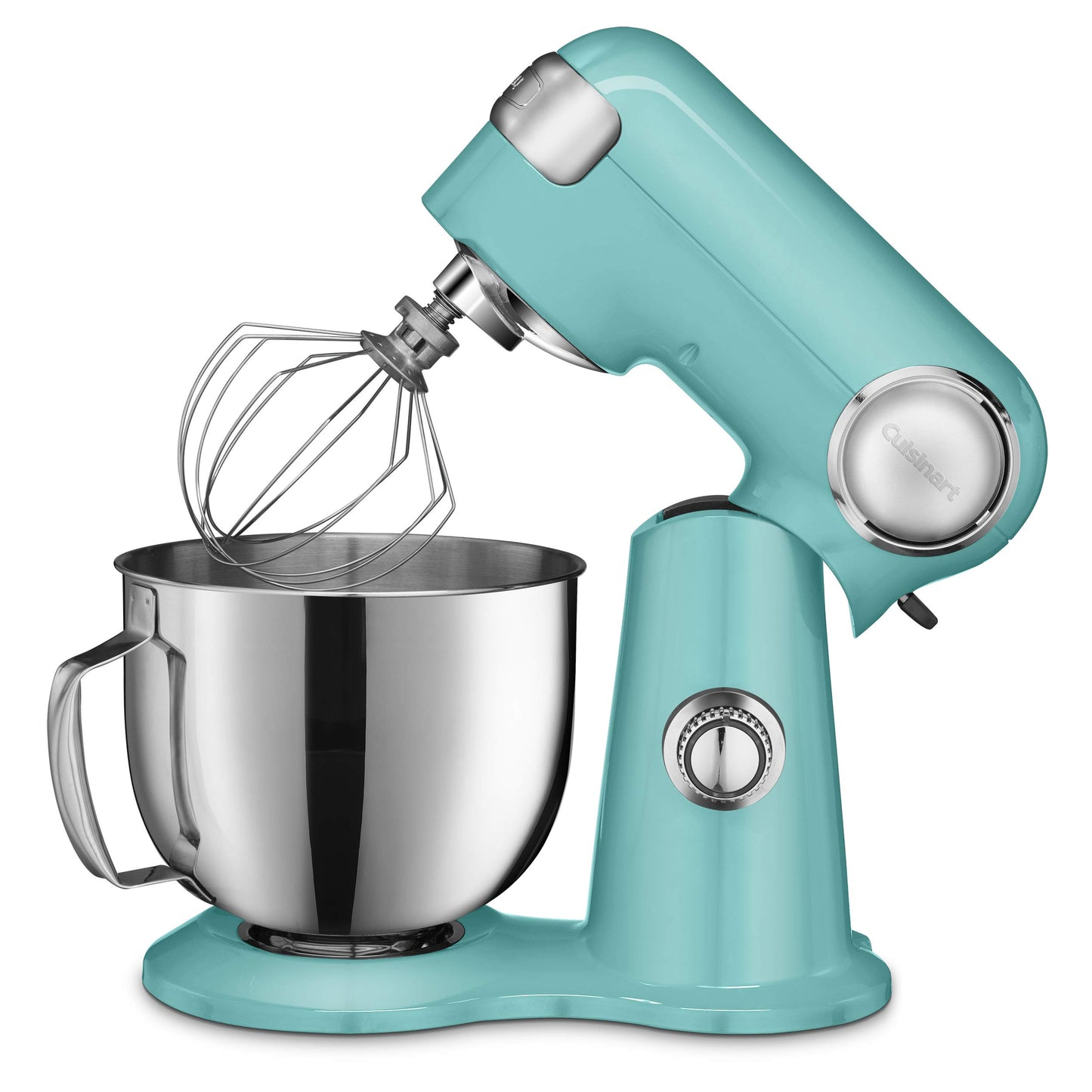Cuisinart Stand Mixer, 12 Speeds, 5.5-Quart Mixing Bowl, Chef's Whisk, Flat Mixing Paddle, Dough Hook, and Splash Guard with Pour Spout, Silver Lining, SM-50BC, Silver Lining