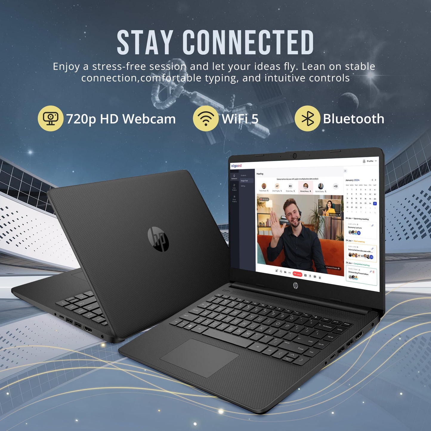 HP Stream 14" HD BrightView Laptop, Intel Processor N150, 16GB RAM, 416GB Storage