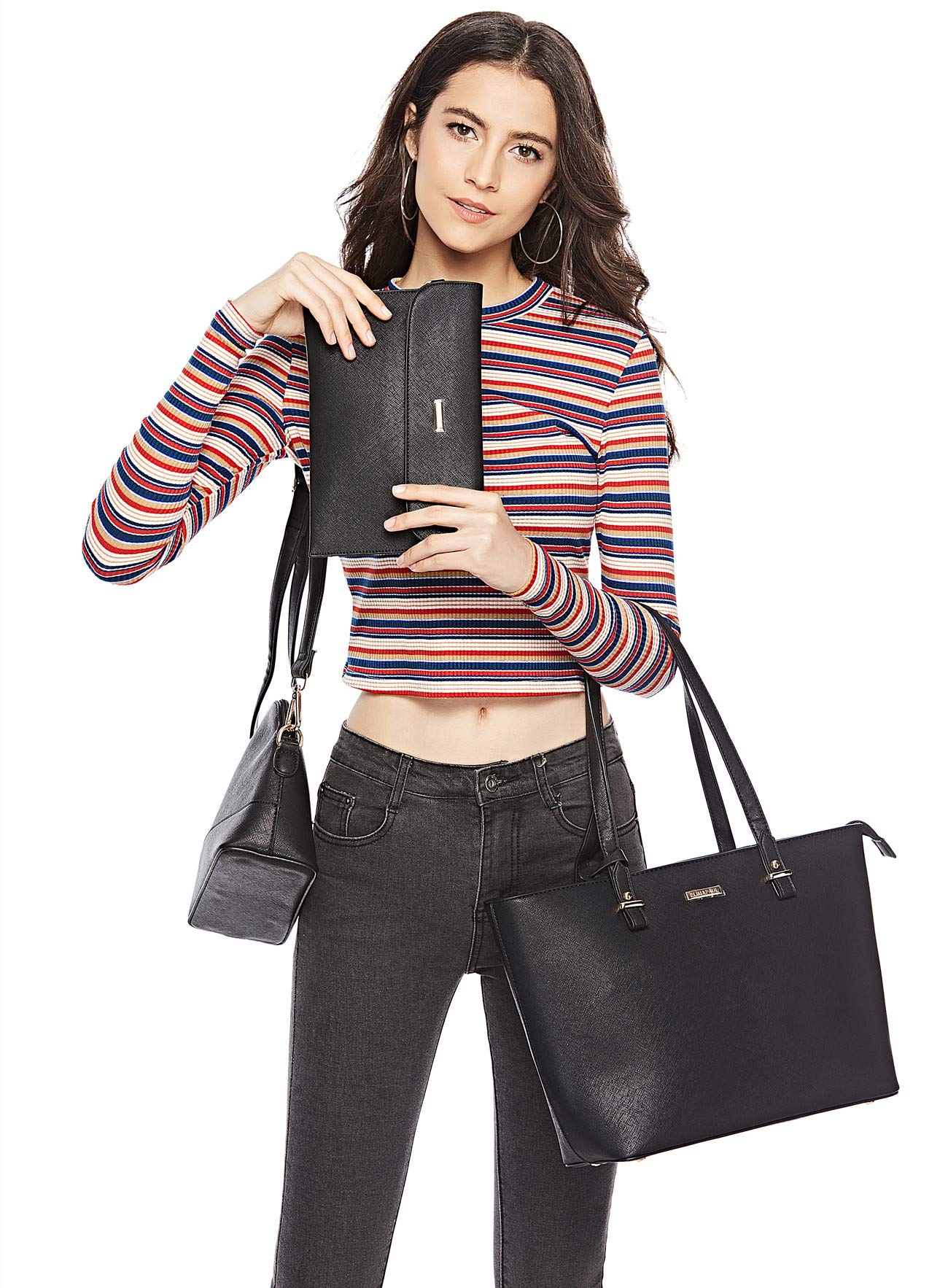 Women Fashion Synthetic Leather Handbags Set 4pcs