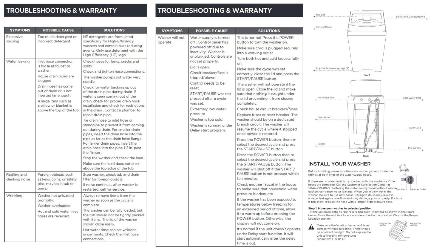 BLACK+DECKER 0.9 Cu. Ft. Portable Washer, 6.6 lb. Capacity Washing Machine