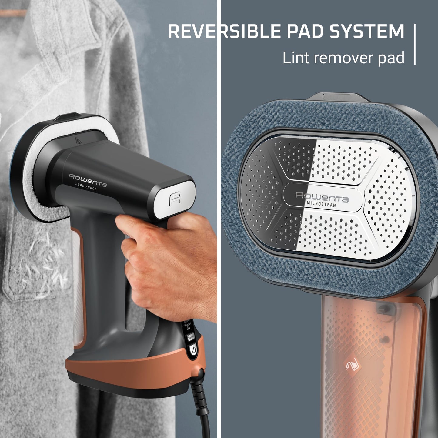 Rowenta Handheld Steamer for Clothes, Pure Force 2in1 Steamer & Iron