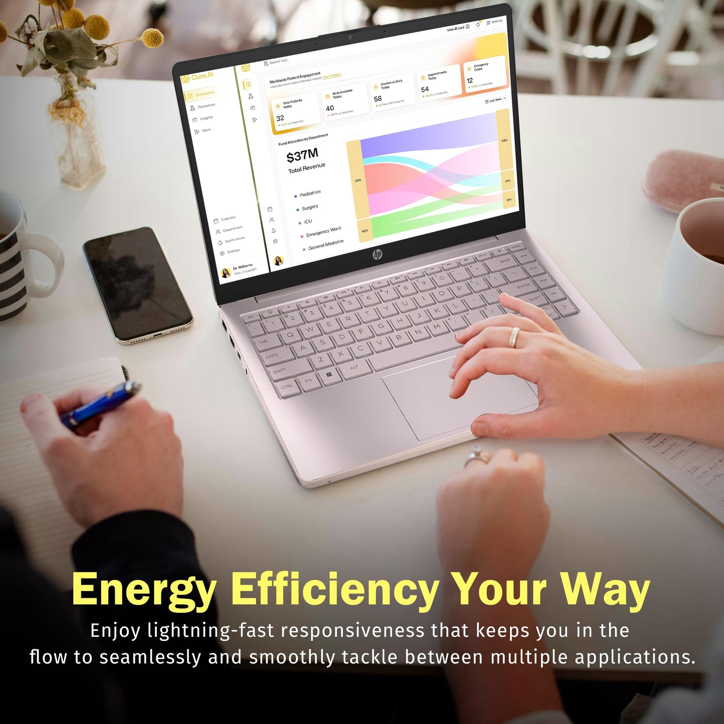 HP Stream 14" HD BrightView Laptop, Intel Processor N150, 16GB RAM, 416GB Storage