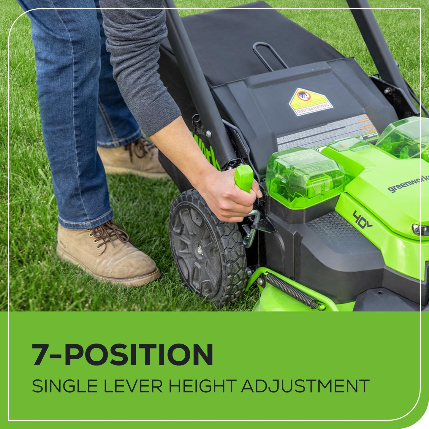 Greenworks 40V 16" Cordless Lawn Mower with 4.0Ah Battery & Charger