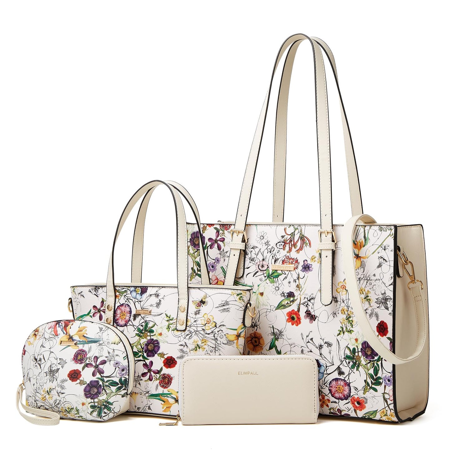 Women Fashion Synthetic Leather Handbags Set 4pcs