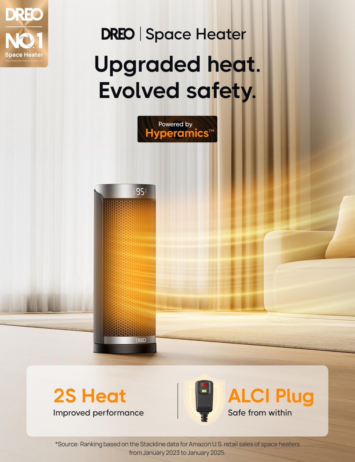 Dreo Space Heater, 1500W Electric Heaters for Indoor Use