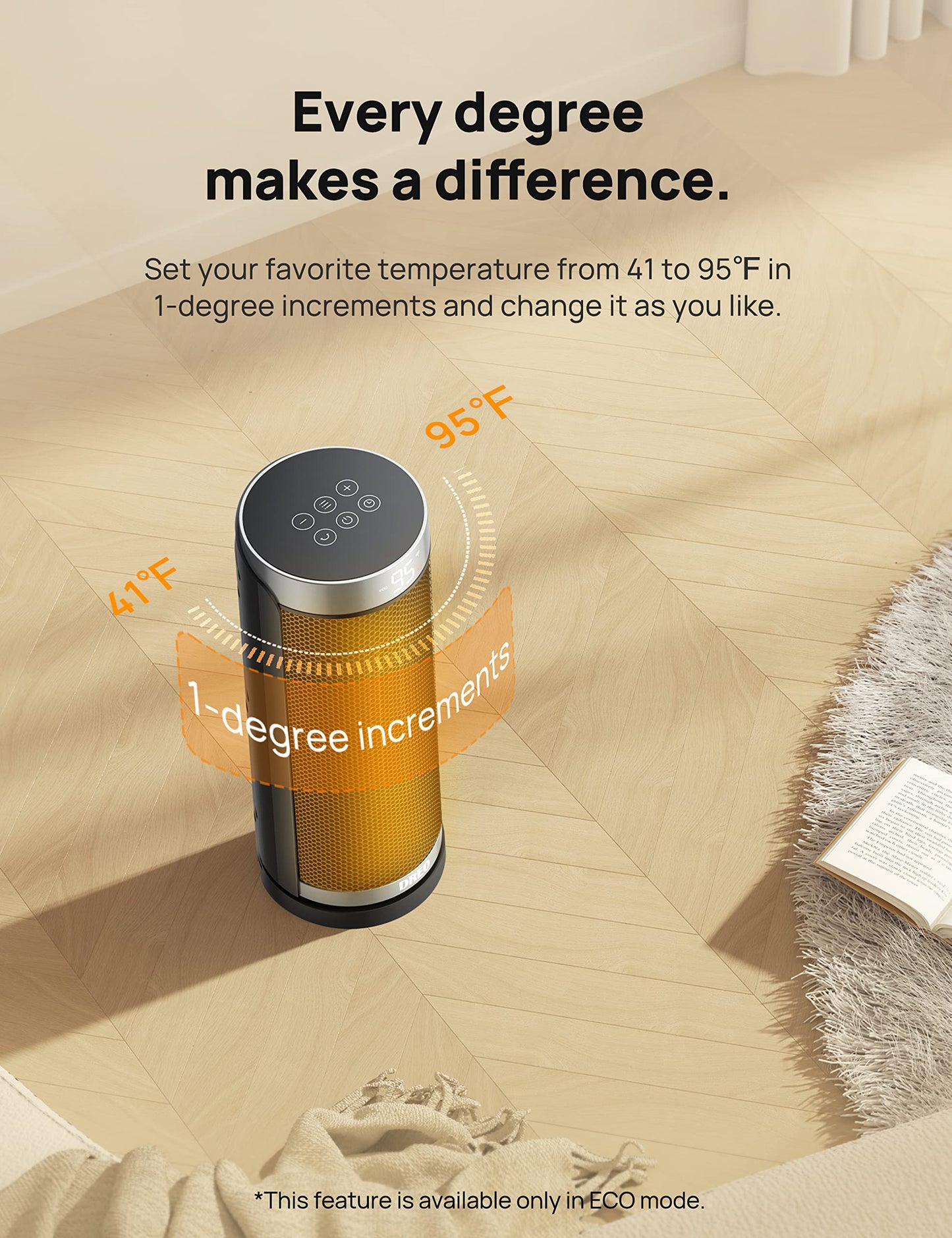 Dreo Space Heater, 1500W Electric Heaters for Indoor Use