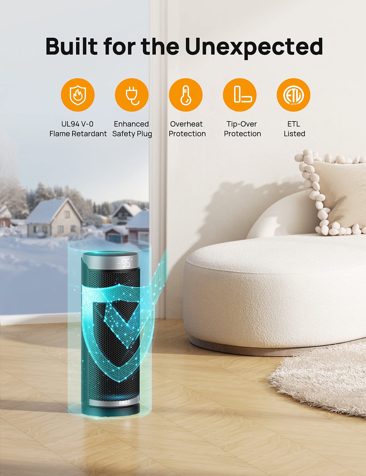 Dreo Space Heater, 1500W Electric Heaters for Indoor Use