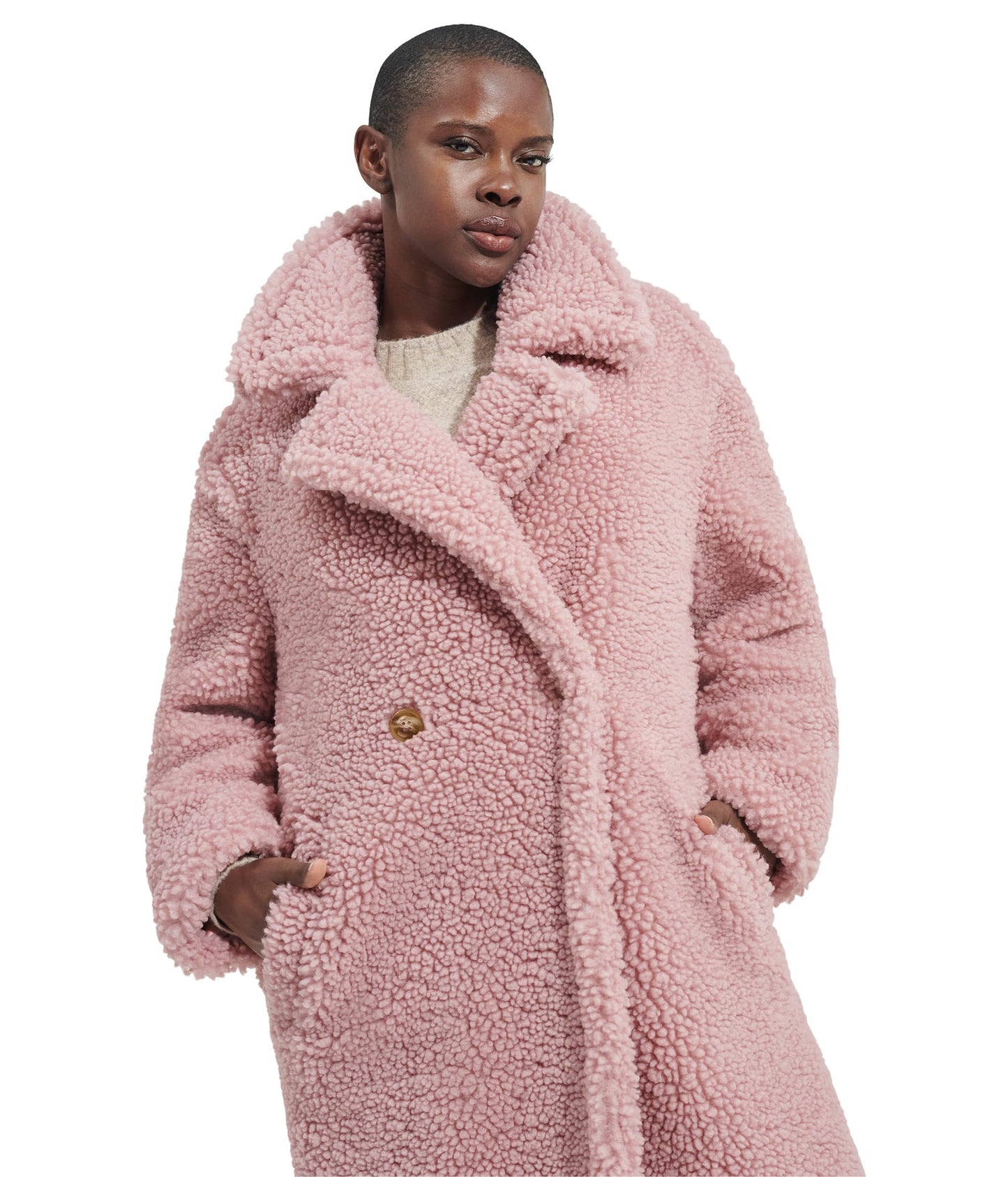 UGG Women's Gertrude Long Teddy Coat