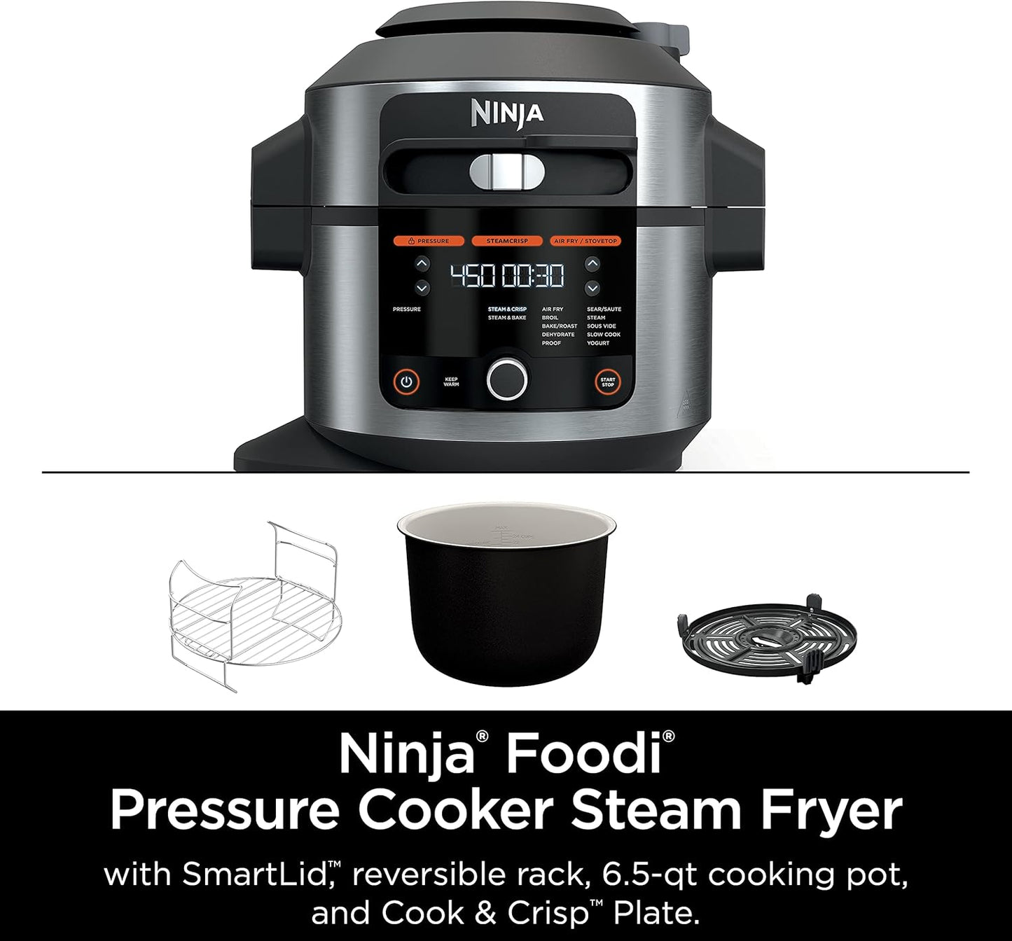 Ninja OL500 Foodi 6.5 Qt. 14-in-1 Pressure Cooker Steam Fryer with SmartLid