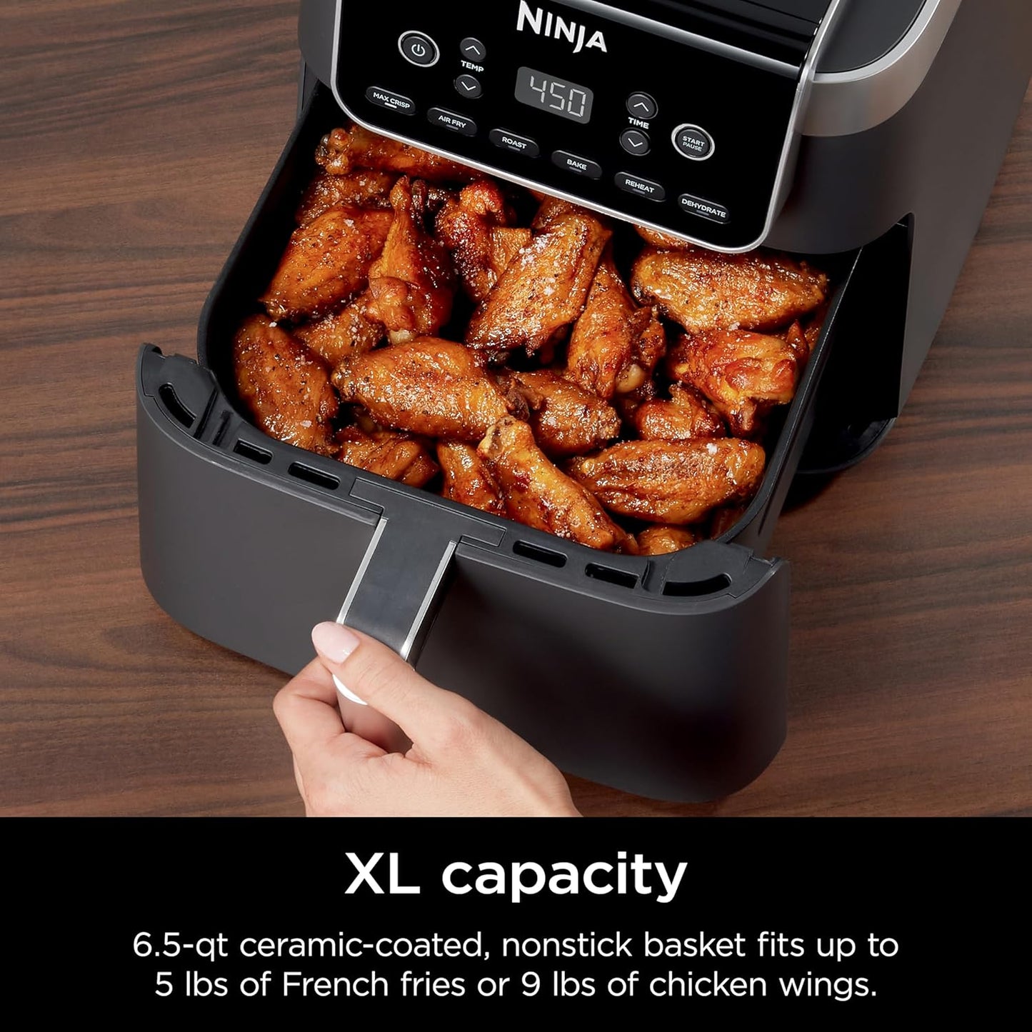Ninja | Air Fryer | 6.5 QT Pro XL Capacity fits 9lbs