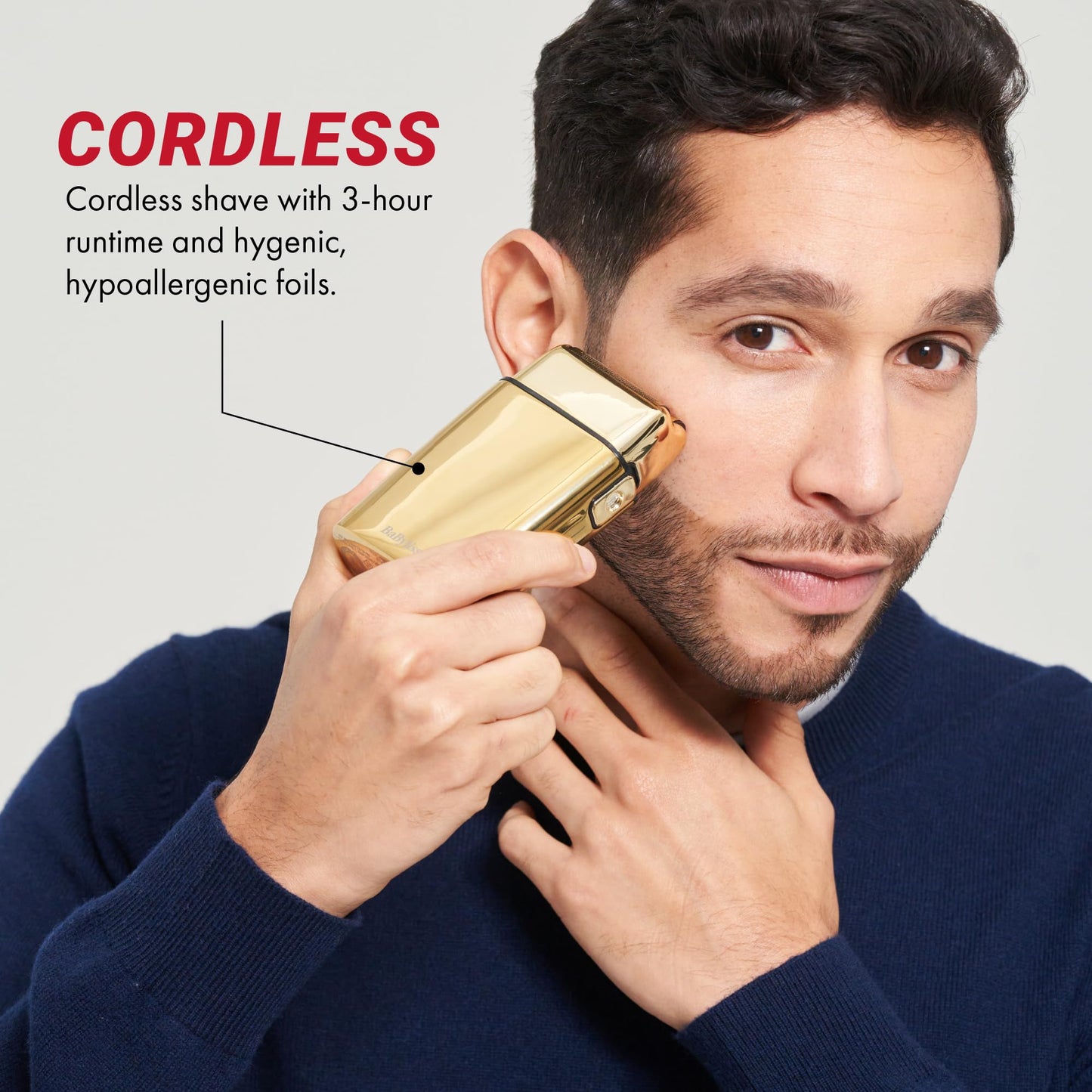 METALFX Double Foil Shaver, Handheld Electric Razor for Travel, Portable Cordless Close Face Shaver for Head, Beard, & Neck